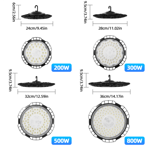 LED High Bay Light 200W/300W/500W/800W Low Bay UFO Warehouse Industrial Lights - Picture 3 of 16
