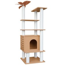 63 Inches Tall Cat Tree for Outdoor and Indoor Cats, Weatherproof Large Cat C...