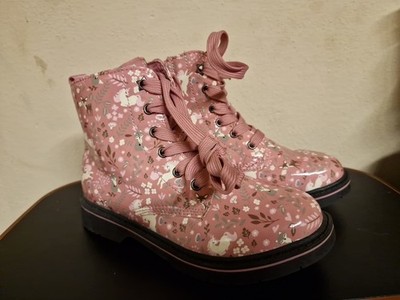  Alive Boots, Gummistiefel leicht gefüttert, Rosa Blumen Gr. 33 