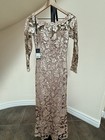 TADASHI SHOJI GINSENG Lace Overlay Sequined Off-Shoulder Long Gown NWT $668 S2