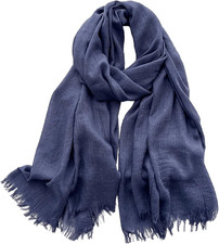 Women'S Cotton Blend Scarves Lady Light Soft Vintage Solid Scarf Wrap Shawl