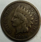 1908 S Indian Head Cent Exact Coin Imaged #IND577