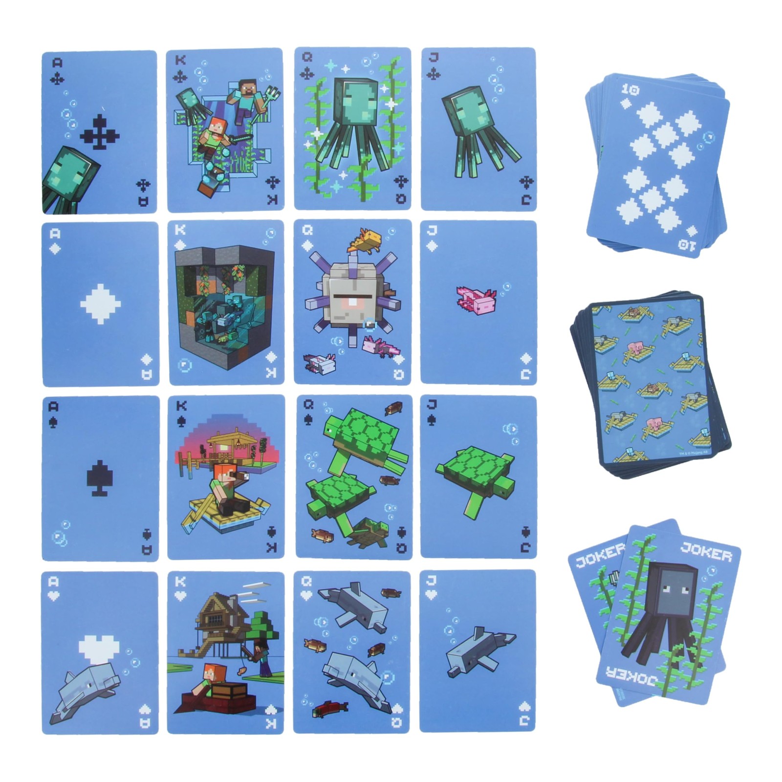 Paladone Minecraft Waterproof Playing Cards with Embossed Storage Case Official 2690₽