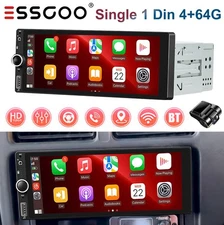 Single 1Din Car Stereo 4+64G Android 14 WIFI Carplay USB GPS  BT FM ASP+AHD/ DVR
