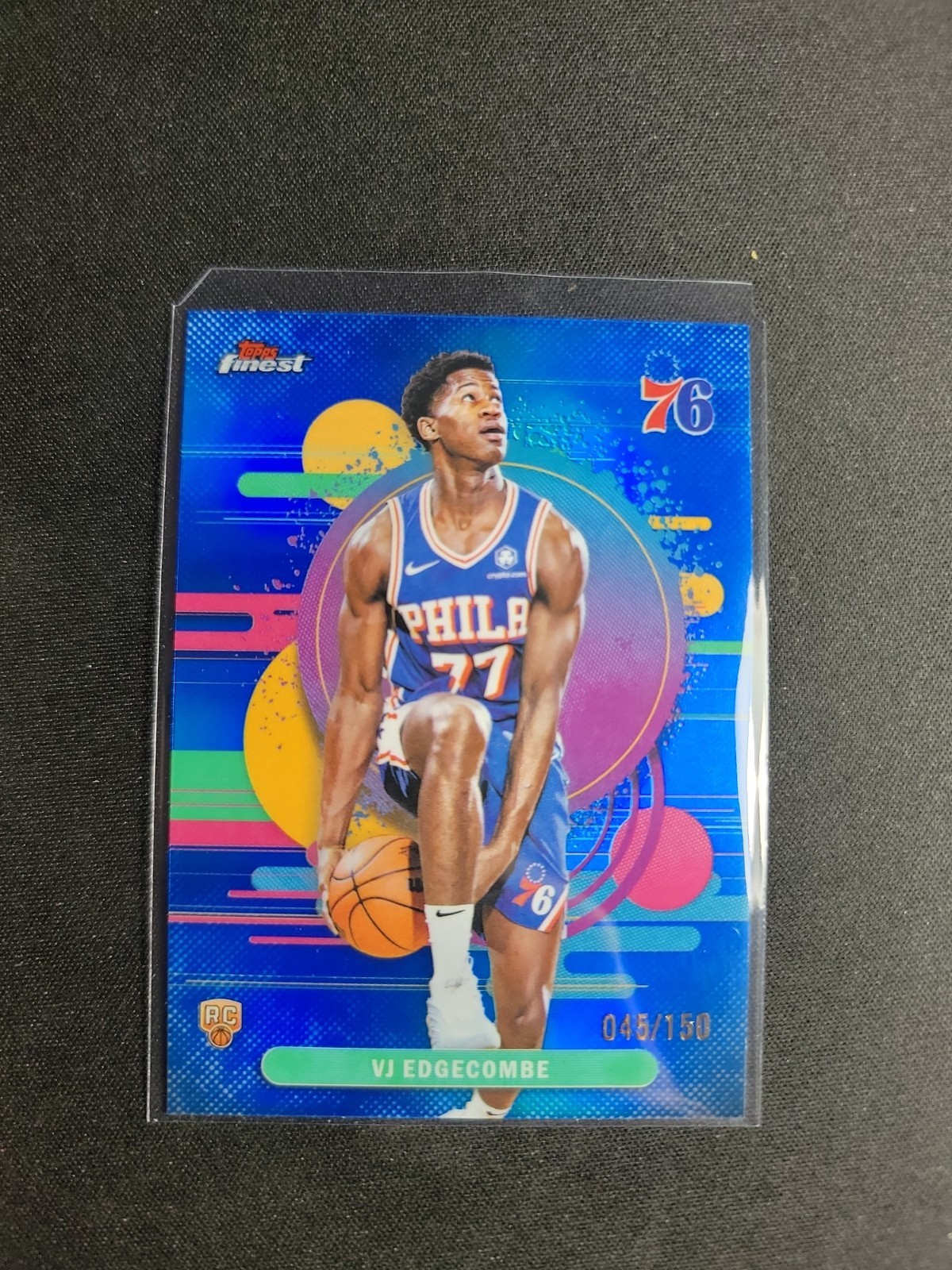 2025-26 Topps Finest - Uncommon VJ Edgecombe #103 Blue Refractor /150 (RC)