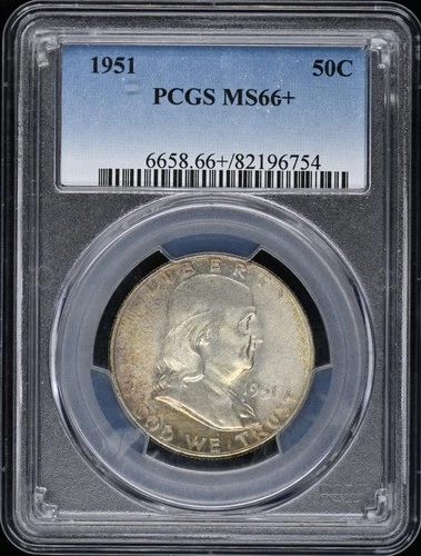 1951 50C Franklin Half Dollar PCGS MS66+