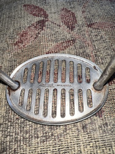 Schiacciapatate vintage Androck acciaio inox manico bachelite rosso ovale - Foto 4 di 10