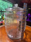 Planters Peanuts Embossed Barrel Jar Running Mr Peanut Store Display Vintage — photo 3
