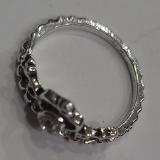 Silver Tone Tiara Crown Band Ring Size 6 Stac...