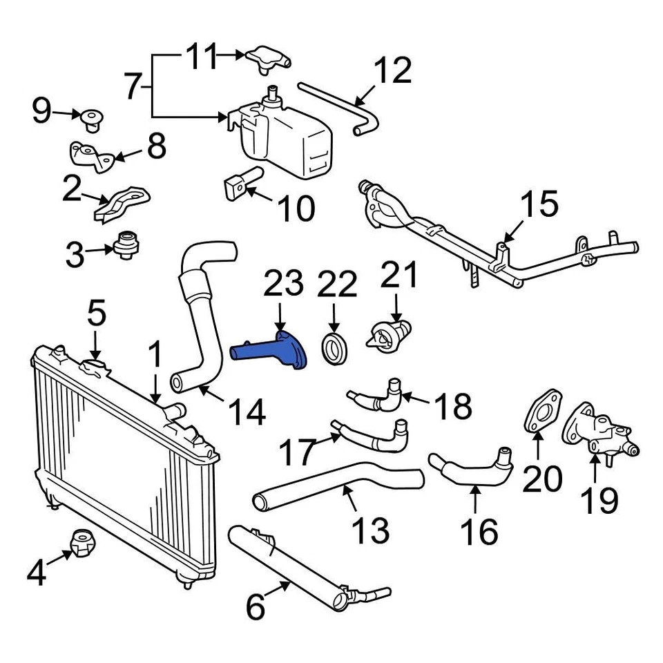 For Toyota Camry 1992-2001 Toyota 1632103060 Engine Coolant Thermostat Housing Foto 3 de 3