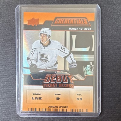 Upper Deck 2022-23 Credentials Rookie Jordan Spence #161 Kings NHL Serial #/149