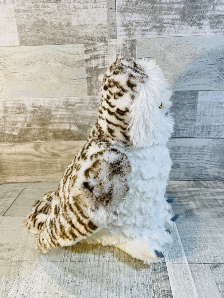 Juguete de peluche Wild Republic Snowy Owl 12" blanco marrón moteado limpio Foto 3 de 4
