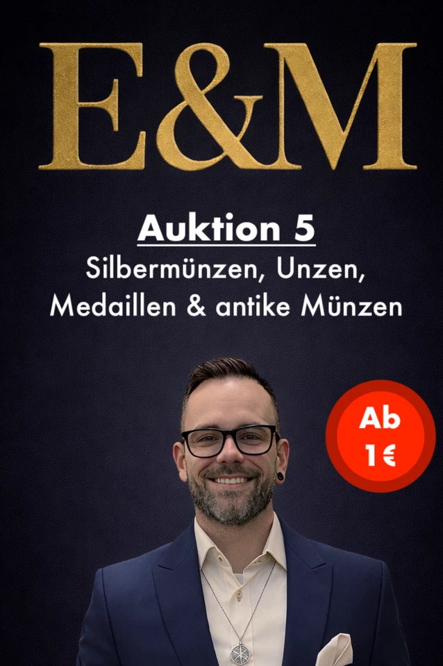 Auktion 5 Silbermünzen, Medaillen & antike Münzen ab 1,00€!