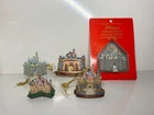 Walt Disney Cinderella Castle ornaments lot of 5 most with tags Christmas