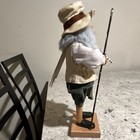 Fisherman Nutcracker Figurine Christmas Decor Wood/Fabric w/ Rod Basket — photo 5