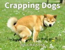 2026 Pooping Pooches Dog Calendar, White Elephant Gag Gift Exchange Yankee Swap
