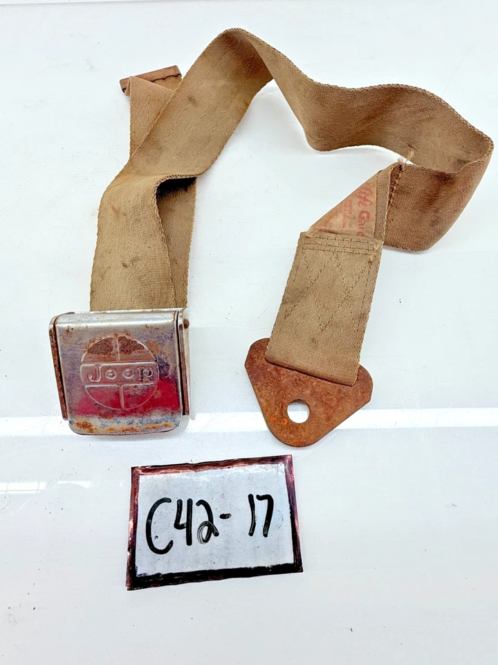 OEM 1955 - 1986 Kaiser Jeep CJ5 CJ6 Seat Lap Belt & Buckle CJ C42-17 - Image 2 of 4