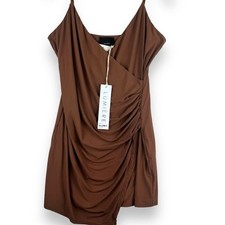 Urban Outfitters Ruched Spaghetti Strap Slip Dress Womens Size Medium Brown NWT