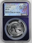 2018 CANADA Silver 2 DOLLARS NGC MS-69 Polar Bear