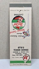 Vintage Matchbook Cover OTTO’S TEXACO Pasadena Texas TX Sky Chief Gasoline Gas