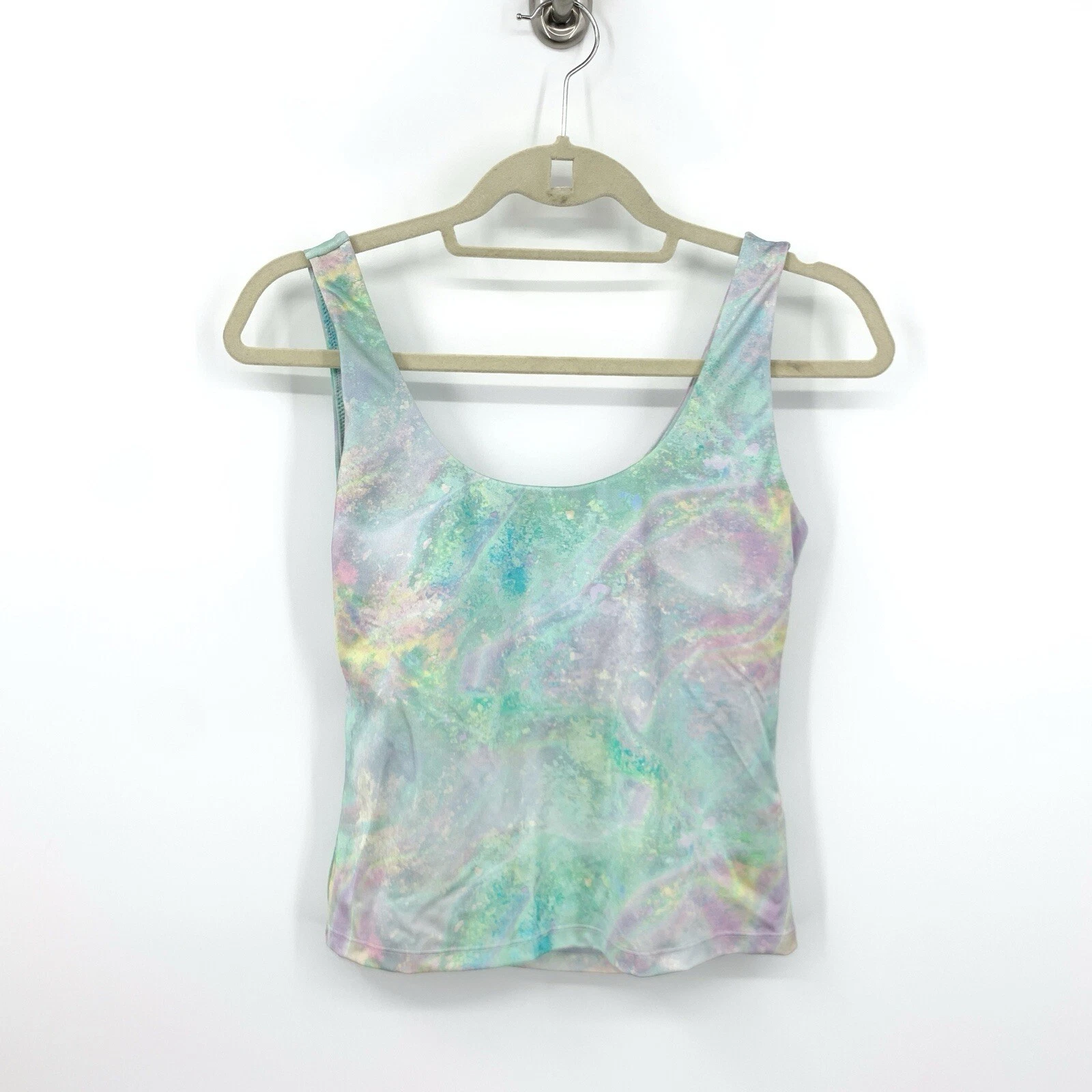 fabletics athletic swim purple print twist tank-top