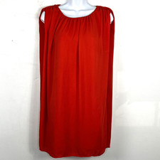 Forever 21 Contemporary Sheath Dress Sz XS Orange Sleeveless Modern Minimalist