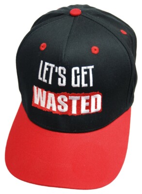 ORIGINAL DARKSIDE schwarze Baseballkappe: LET'S GET WASTED: Snapback Mütze betrunken Geschenk