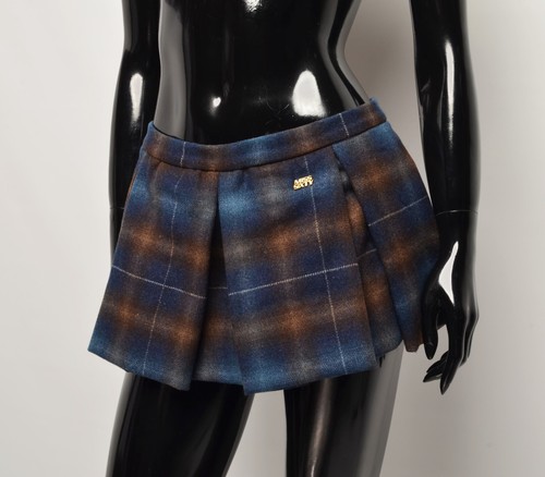 Miss Sixty Y2K Coquette Hot Pleated Plaid Wool Blend Micro Skirt Size XS - Picture 2 of 10