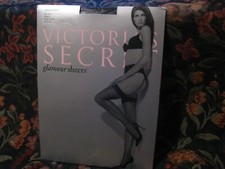 VINTAGE Victoria's Secret Glamour Sheers STOCKINGS SZ. SMALL BLACK NEW 2 PAIRS