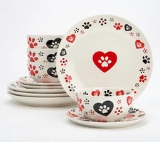 Temp-tations Seasonal 12-Piece Essential Dinnerware Set Pawfetti H268477