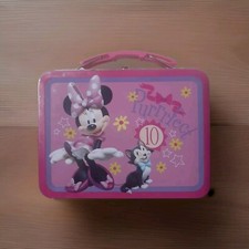 Disney Minnie Mouse Mickey GF Pink SQUARE LUNCH BOX TIN collectible great gift