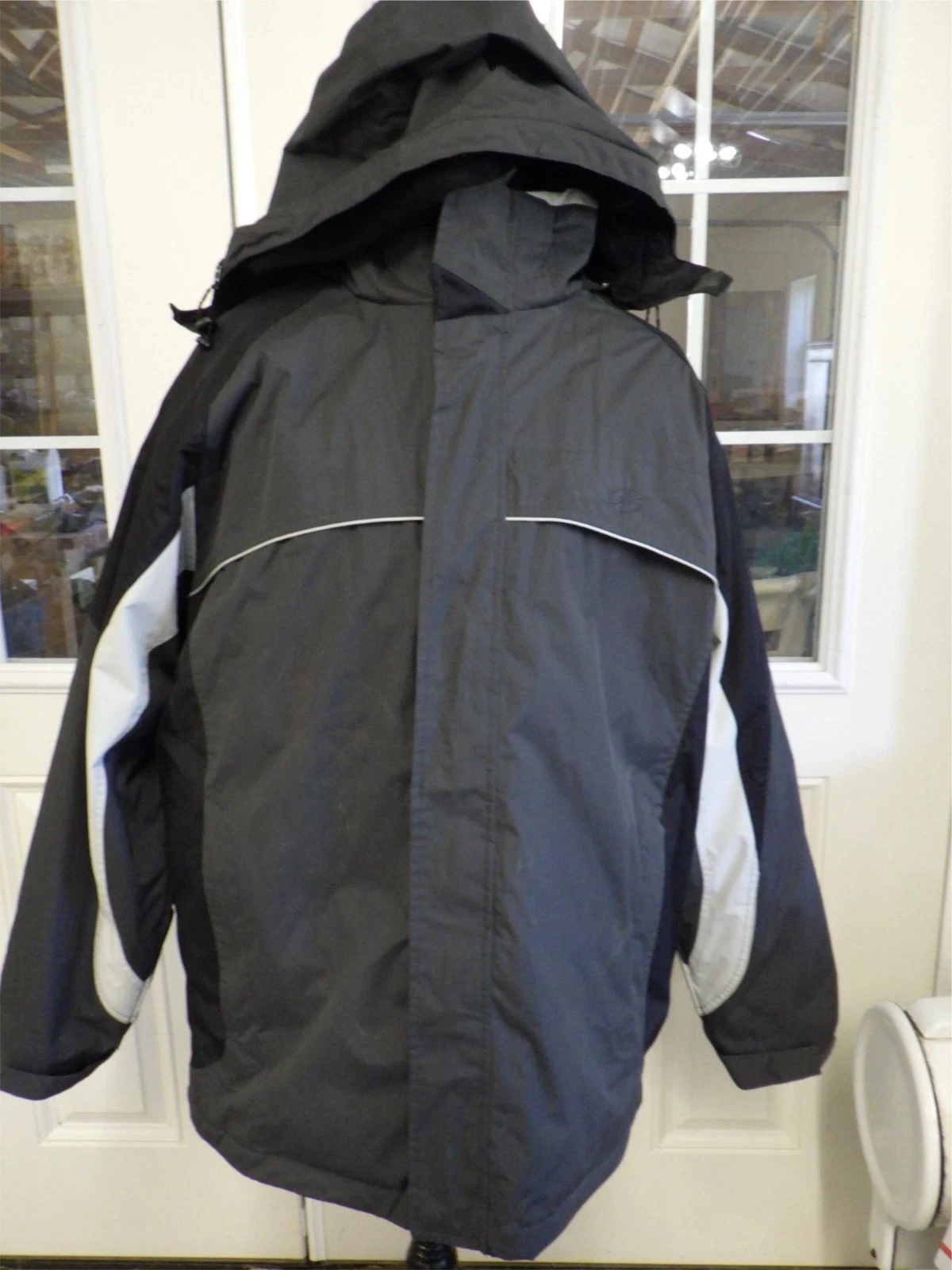 Mens Unisex Nordic Track Systems Jacket coat Large 42-44 zip out Black Gray