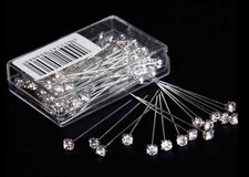 4mm 4cm Quality Sparkly Diamante Pins Bouquet Buttonholes Corsage Bridal Wedding
