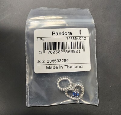 AUTHENTIC PANDORA SEPTEMBER SEA BLUE BEADED HEART DANGLE CHARM
