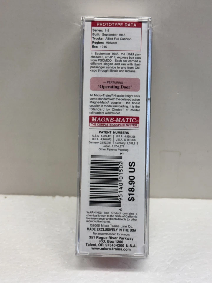 N Scale Micro Trains MTL 020 00 705 Chicago & Eastern Illinois C&EI 5 Box Car - Image 4 of 4