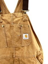 Carhartt R02 Insulated Brown Duck Bib Overalls UNION USA Pull-On Men's 38x27