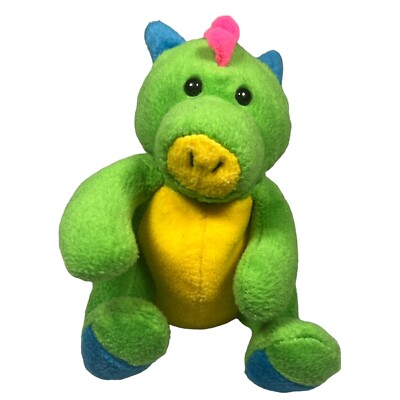 Stuffins Lumpys Bean Bag Gang Dragon 1996 CVS Green Blue Hot Pink 5  HTF