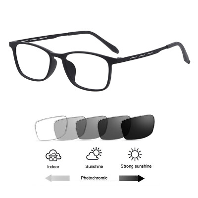 Ultra Light Photochromic Grey Reading Glasses Single Vision Sunglasses Reader
