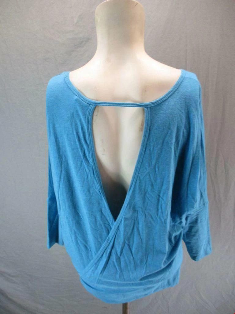 lole 3/4 sleeve open back cotton loose top shirt