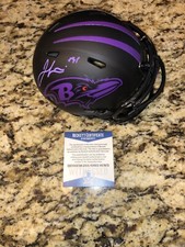 JAMAL LEWIS SIGNED BALTIMORE RAVENS ECLIPSE MINI HELMET RARE BECKETT RB