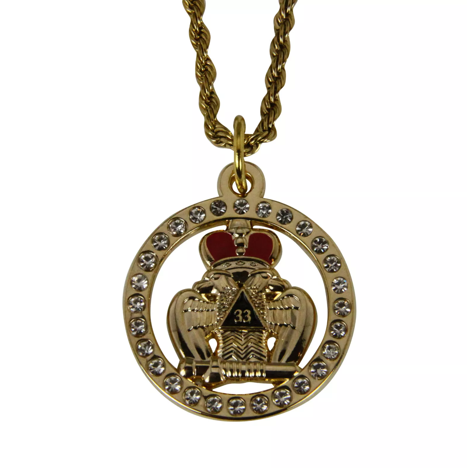 4031976 33 degrés Rite Écossais Pendentif Collier 33ème Trente Trois Suprême