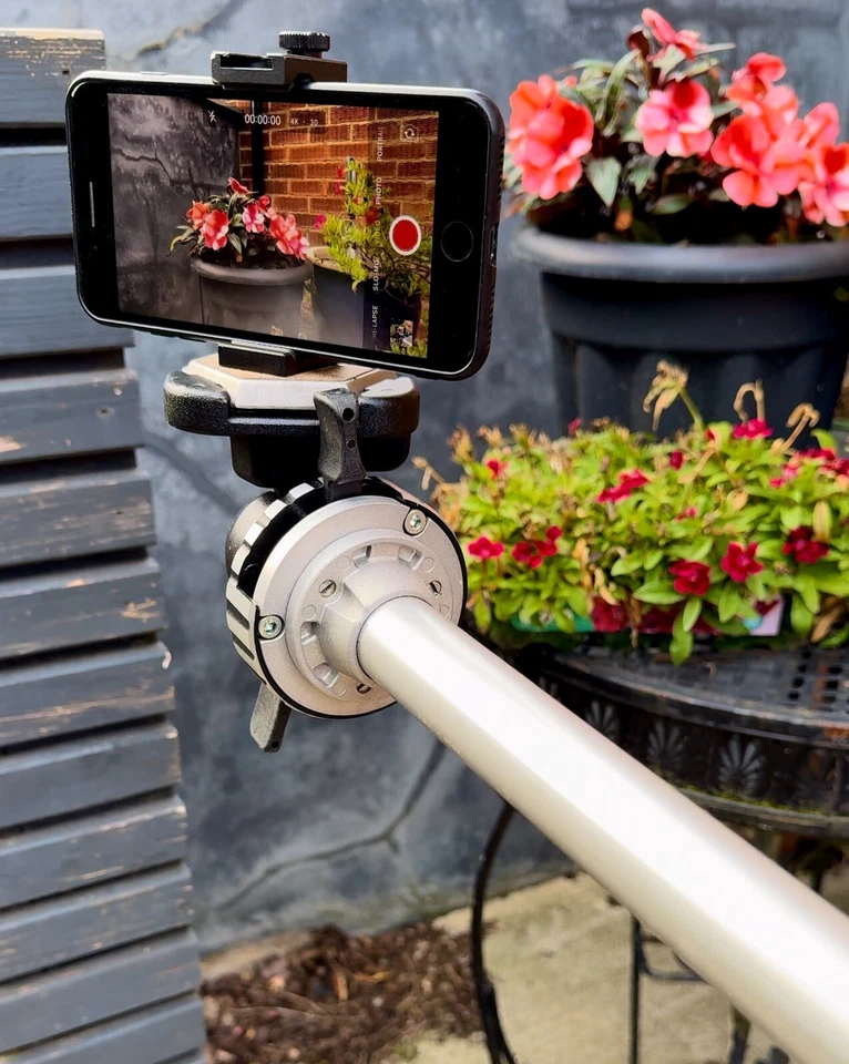 Manfrotto 075  Tripod Heavy Duty Rig With a Braked Dolly + 131D Boom & x2 Heads - Image 4 of 4