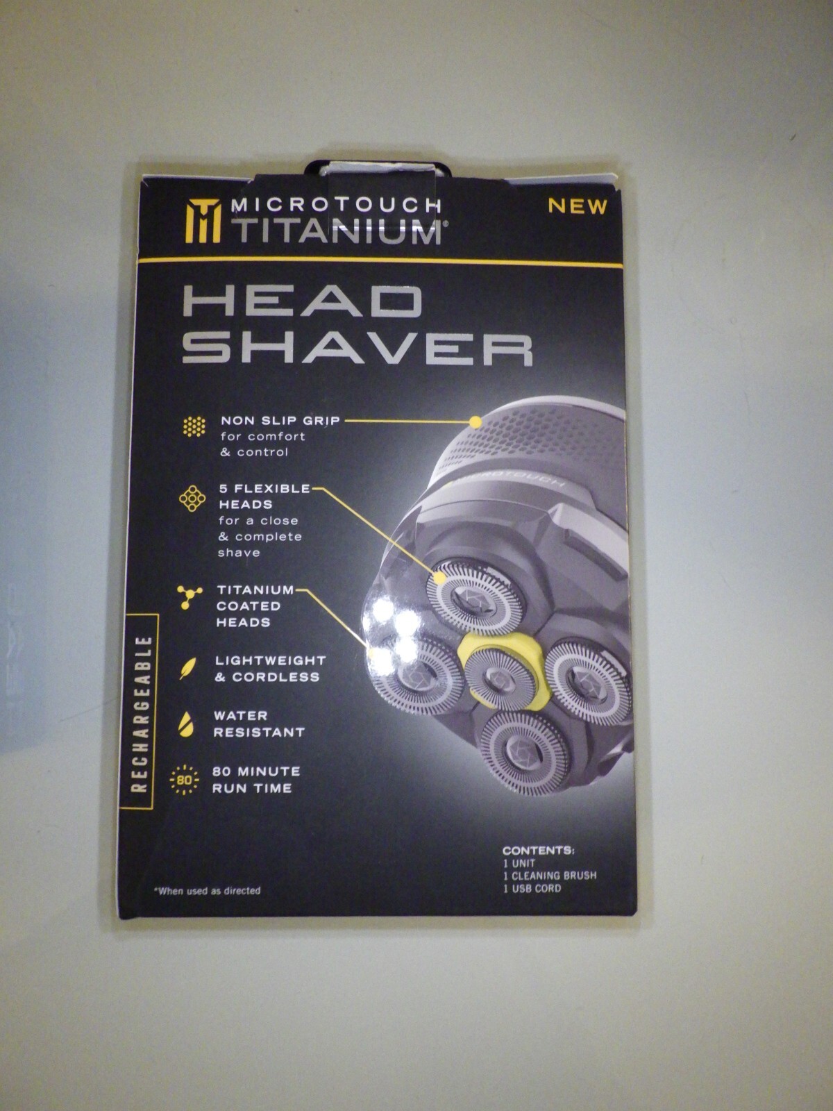 Microtouch Titanium Electric Head Shaver - Rechargeable Head and Face Shaver