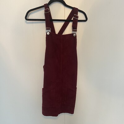 Maroon Velvet Overalls Dress Topshop Size Burgundy Overall Dress With  Pockets