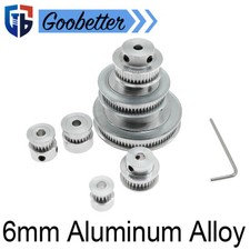 GT2 6mm Timing Belt Tooth Idler Drive Pulley 16 20 48 60 80T Bore 3-14mm Pulley