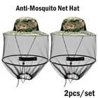 2X Anti-Mosquito Bug Bee Insect Head Net Hat Cap Sun Protection Fishing Hiking L