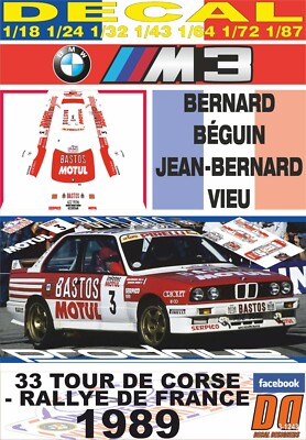DECAL BMW M3 E30 B.BEGUIN TOUR DE CORSE 1989 5th (12)