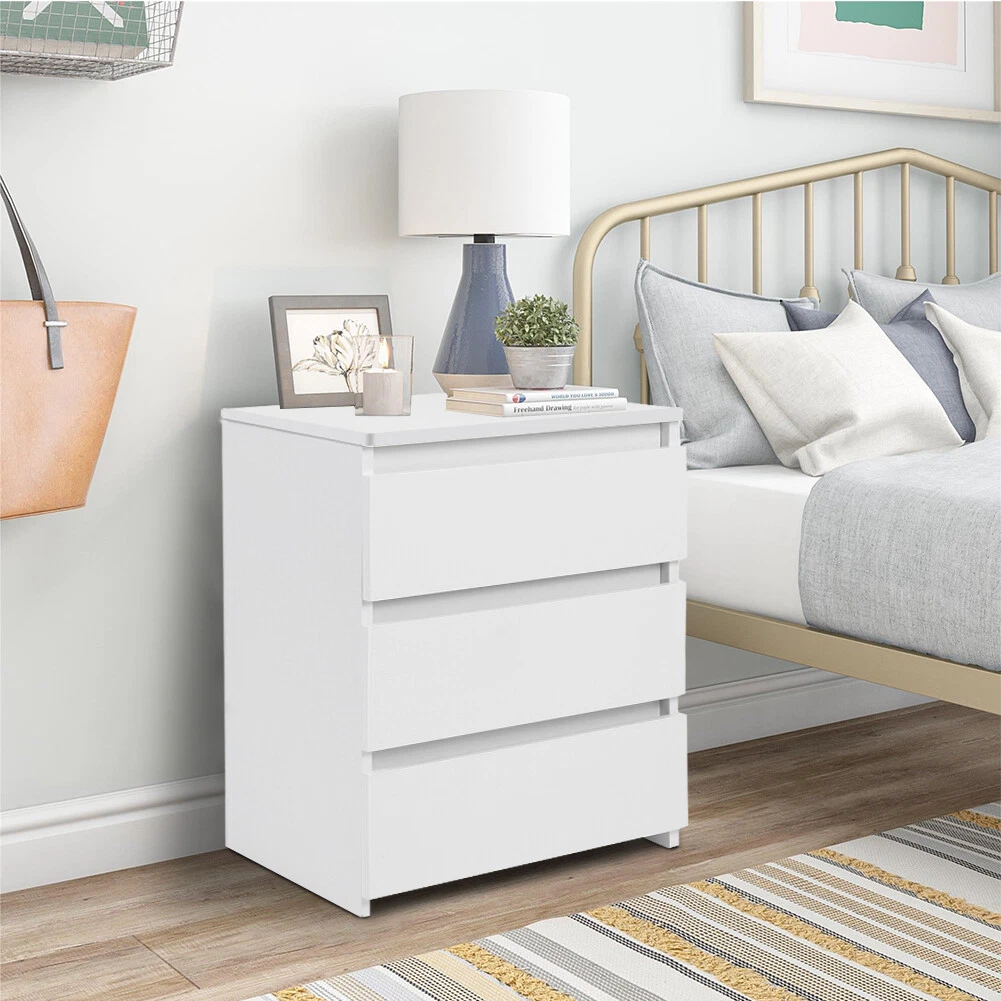 Ikea bedside 2024 table white gloss