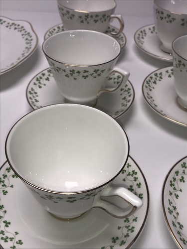 22 Pc Royal Tara SHAMROCK Fine Bone China Tea Cup Saucer Galway Ireland - Bild 7 von 19