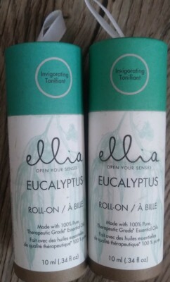 2X Ellia Open Your Senses Eaucalyptus Essential Oil Blend Roll-On .34 oz each 